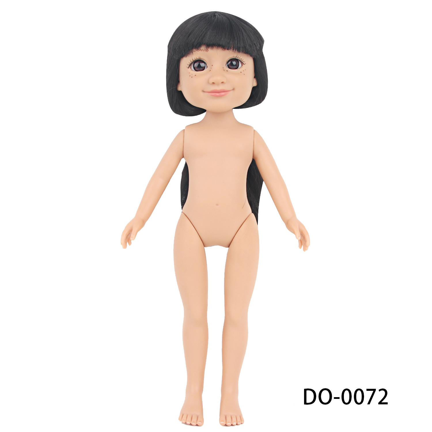 14 inch long straight black hair white skin color doll vinyl 14 inch doll