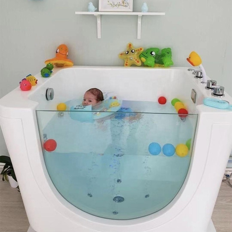 Customized Baby Spa Equipment Acrylic Swim Spa Baby Bathtub with LED