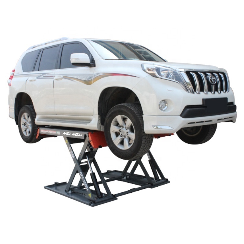 Portable Mid Rise hydraulic Scissor Car lift vehicle ramp car lift 1.2M high 4T capacity Waterproof car lift for outdoor use