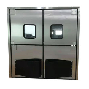 Hot sale double leaf kitchen stainless steel swing traffic doors clean room door for industrial