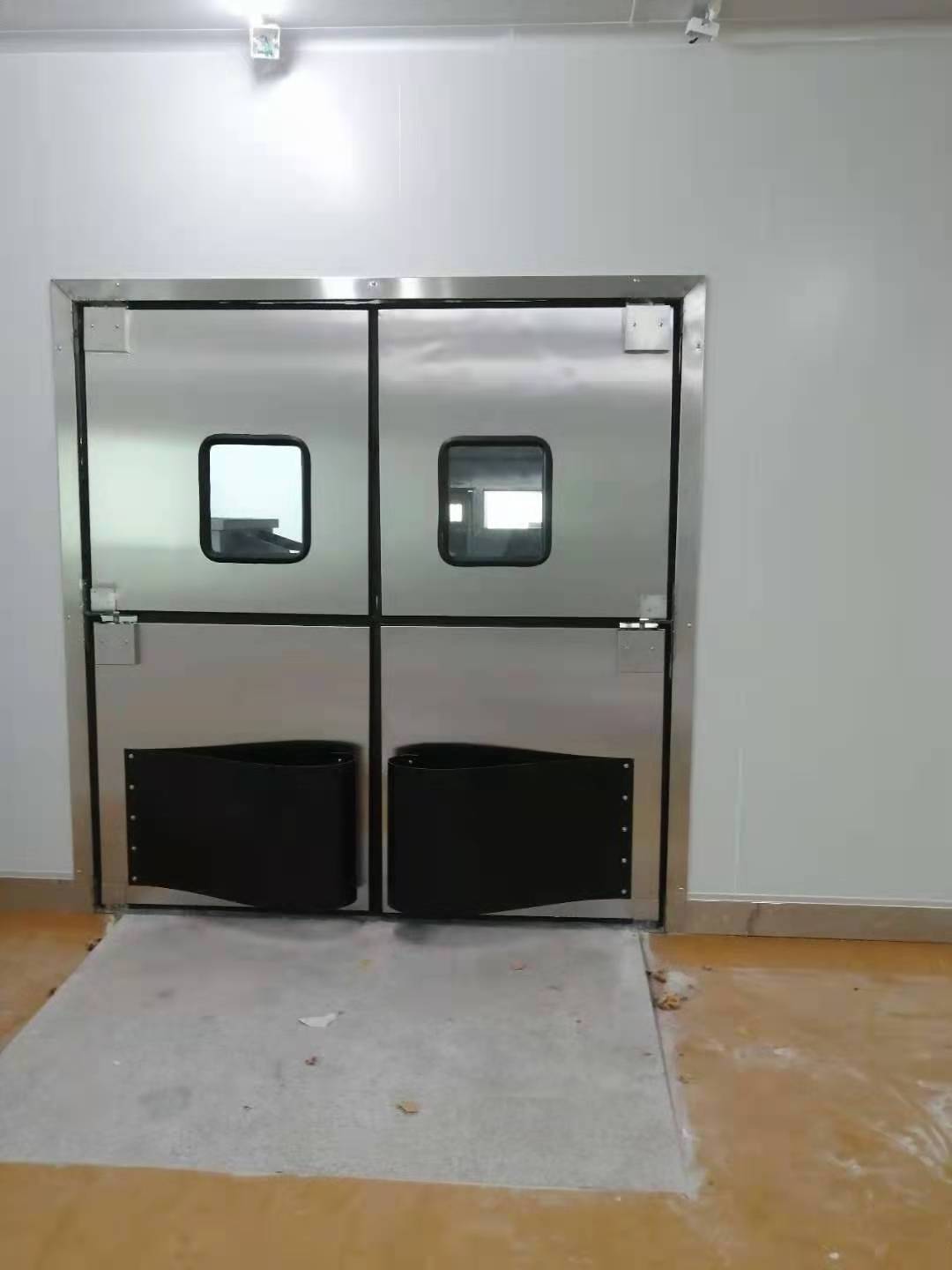 Hot sale double leaf kitchen stainless steel swing traffic doors clean room door for industrial