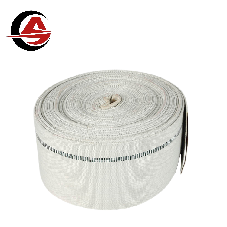 Guangmin customized fire canvas hose white/red 10m/15m/20m/30m double jacket pvc/tpu rubber lay-flat discharge fire hose