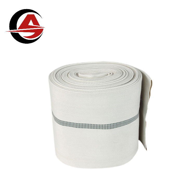 Guangmin customized fire canvas hose white/red 10m/15m/20m/30m double jacket pvc/tpu rubber lay-flat discharge fire hose