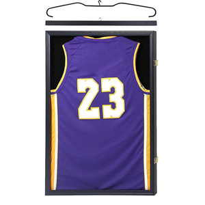 factory wholesale Custom nba Wall mount lockable transparent protection acrylic shadow box jersey display frame