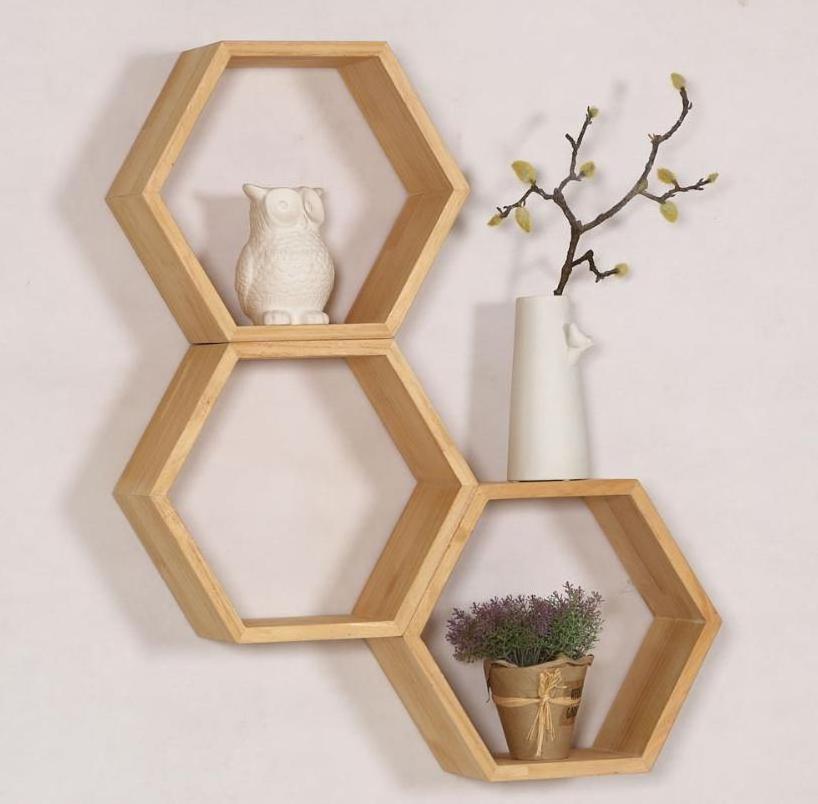 hexagon interior decorator honeycomb wall shelf mounted shelves