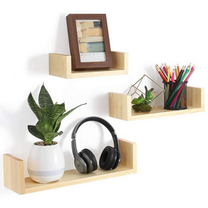 OEM Popular Wall Shelves Home Decor Mounted Wooden Shelf Floating