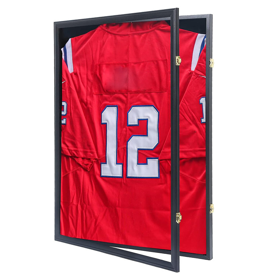 factory wholesale Custom nba Wall mount lockable transparent protection acrylic shadow box jersey display frame