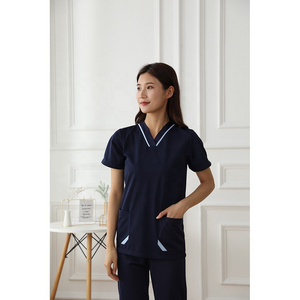 Twill Summer Navy 100% Cotton Scrubs Uniform Hospital Doctor Nurse Scrub Suits Fashionable Medical Doctor Uniforms