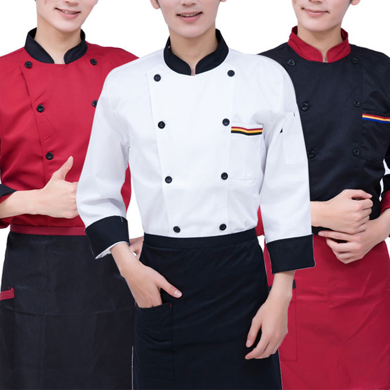 Wholesale Restaurant Kitchen Cooking Chef Working Wear Uniforms for Women Men Long Sleeves Hotel Uniform with Customized Logo