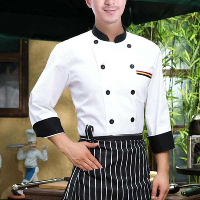 Wholesale Restaurant Kitchen Cooking Chef Working Wear Uniforms for Women Men Long Sleeves Hotel Uniform with Customized Logo