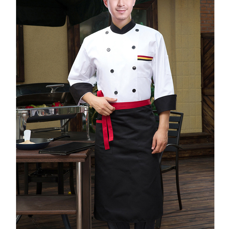 Wholesale Restaurant Kitchen Cooking Chef Working Wear Uniforms for Women Men Long Sleeves Hotel Uniform with Customized Logo