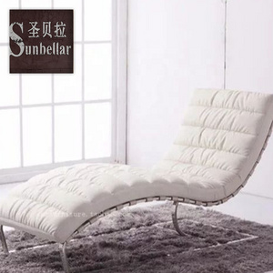 Archaistic stainless steel metal frame leisure armless leather club chair antique leather comfortable bedroom sofa chairs