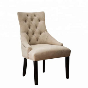 foshan factory high back fabric dinning chair buttons back chair restaurant chair for dining room