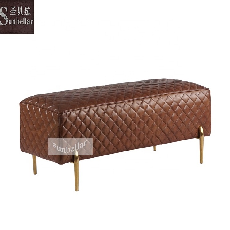 Home Long Stool Antique Bed End Bench for Bedroom Entryway Leather 1 Piece Handmade Living Room Furniture Indoor Furniture