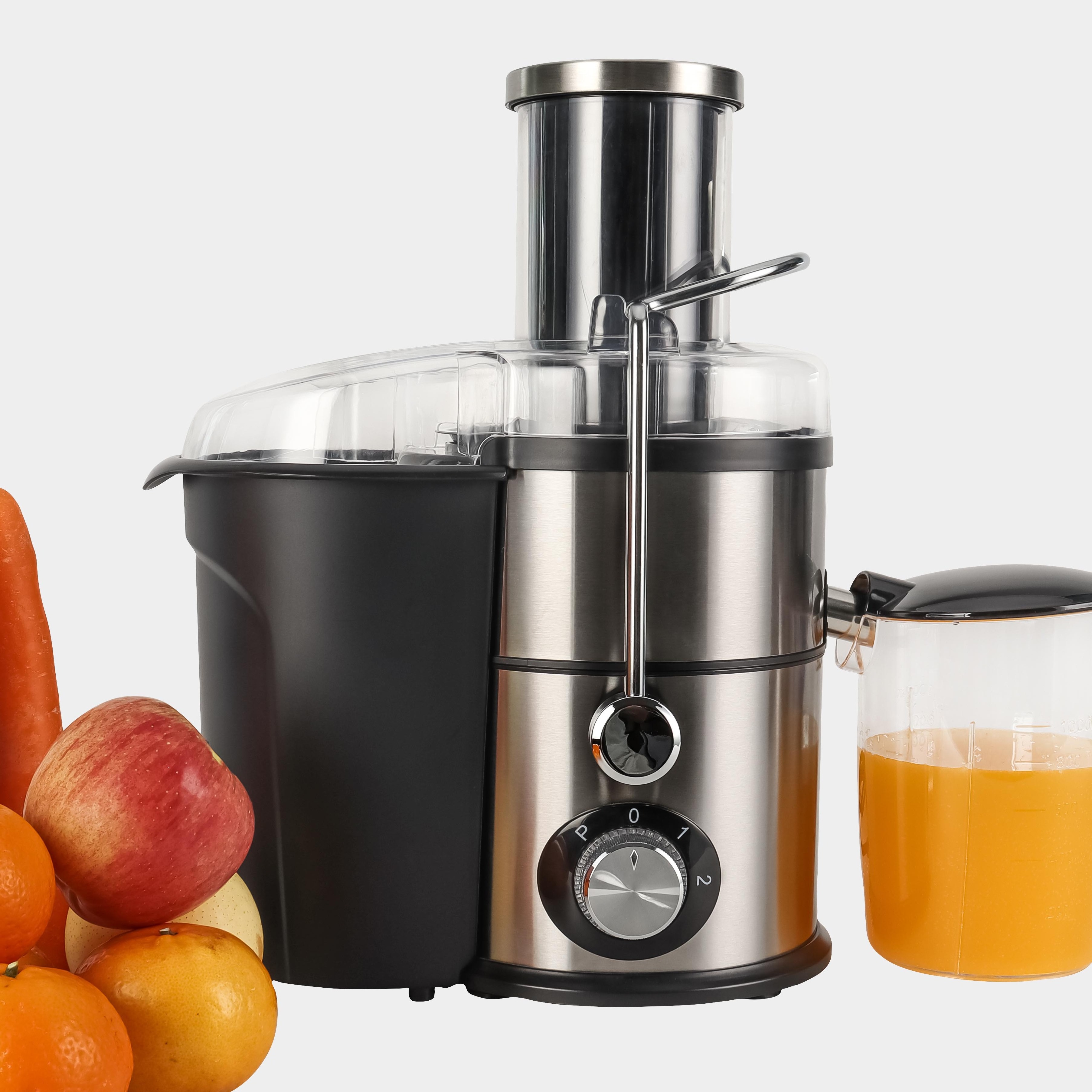 1200w Fast Juicer Extractor Style High Quality Silver Stainless Steel Professional Factory New Electric Kitchen Fruit Juicer