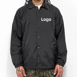 Custom Logo Spring Fashion Regular Fit Lightweight Windbreaker Men Casual Single Breasted Nylon Coaches Jacket