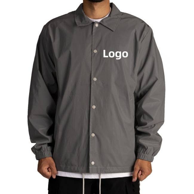 OEM Custom Print Logo Spring Fashion Lightweight Windbreaker Men Casual Reflective Coaches Jacket