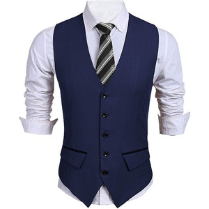 Breathable High Quality  Custom Logo Photography Formal Journalist Waistcoat Sleeveless Men Suit Vest