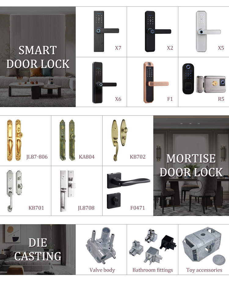 Modern Apartment Home Electronic Biometric Fingerprint Password Handle Lever Smart Door Lock