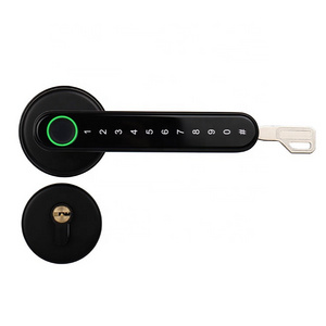 Modern Apartment Home Electronic Biometric Fingerprint Password Handle Lever Smart Door Lock