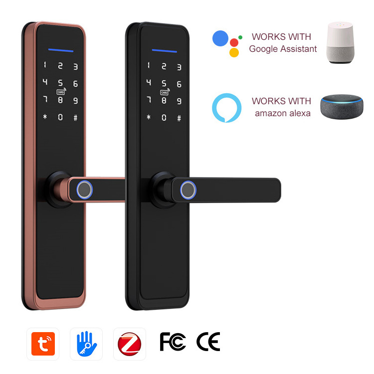 Guangdong Home Card Key Password Fingerprint Hotel System Tuya Ttlock App Electric Digital Zigbee Door Lock