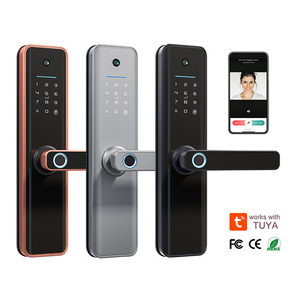 Intelligent Digital Keyless Entry Smart Door Lock Single Latch Tuya Smart Door Lock With Camera