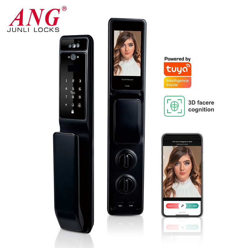 Home Front Door Keyless Smart Lock 3D Face Recognition Smart Door Lock With Camera