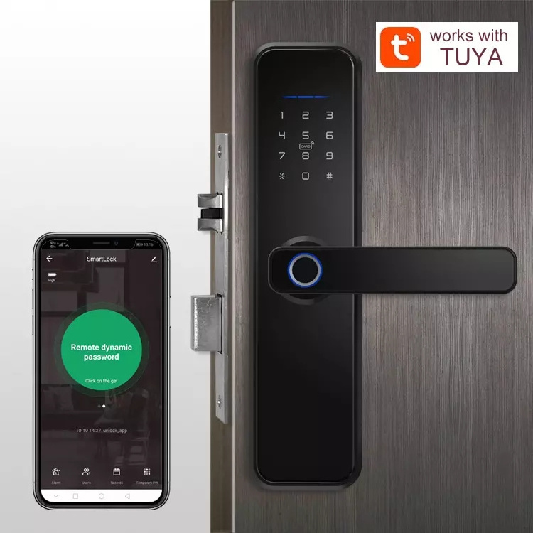 ANG Ttlock Smart Door Lock Digital Hotel Card Fingerprint Wooden Door Lock