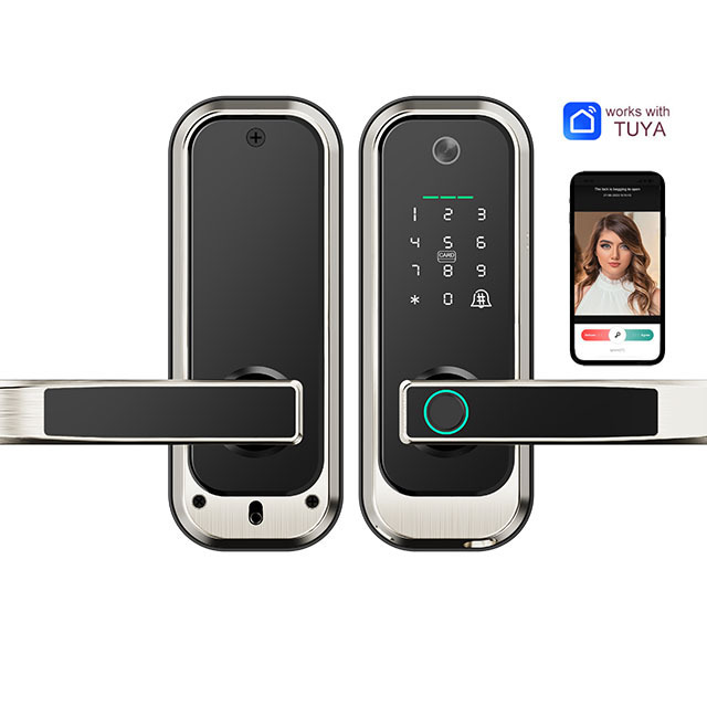 European American Style Key Card Door Lock For Home Tuya Door Lock With Camera