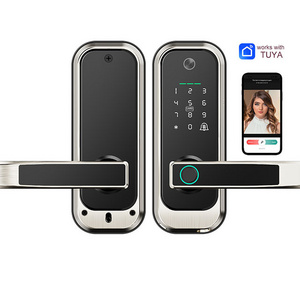 European American Style Key Card Door Lock For Home Tuya Door Lock With Camera