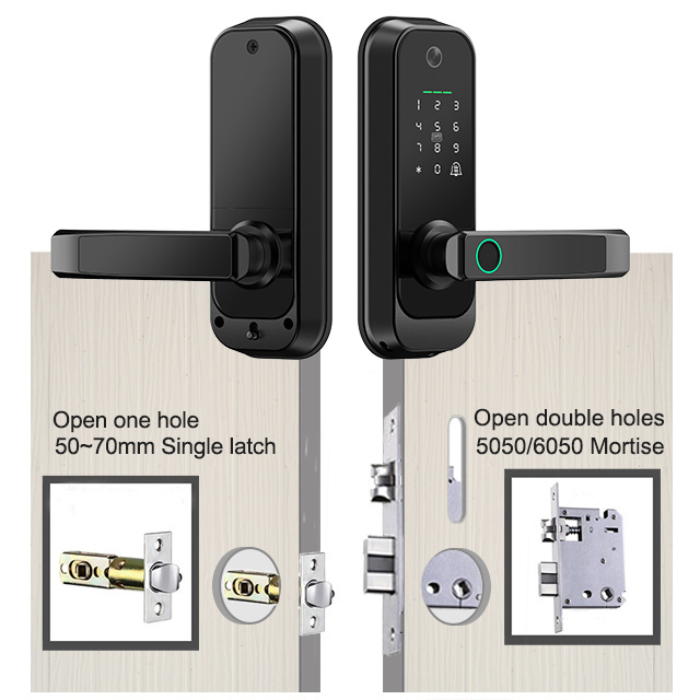 European American Style Key Card Door Lock For Home Tuya Door Lock With Camera