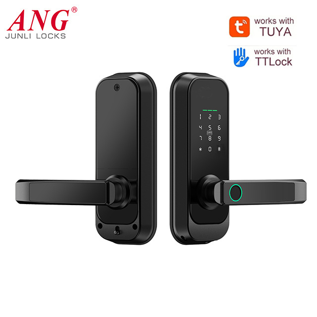 Airbnb Smart Door Lock Single Latch Card Fingerprint Ttlock Tuya Wifi Door Lock With Keypad