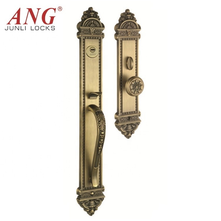 European Style Villa Casement Door Red Bronze Sliding Zinc Alloy Antique  Combination Mechanical Door Lock