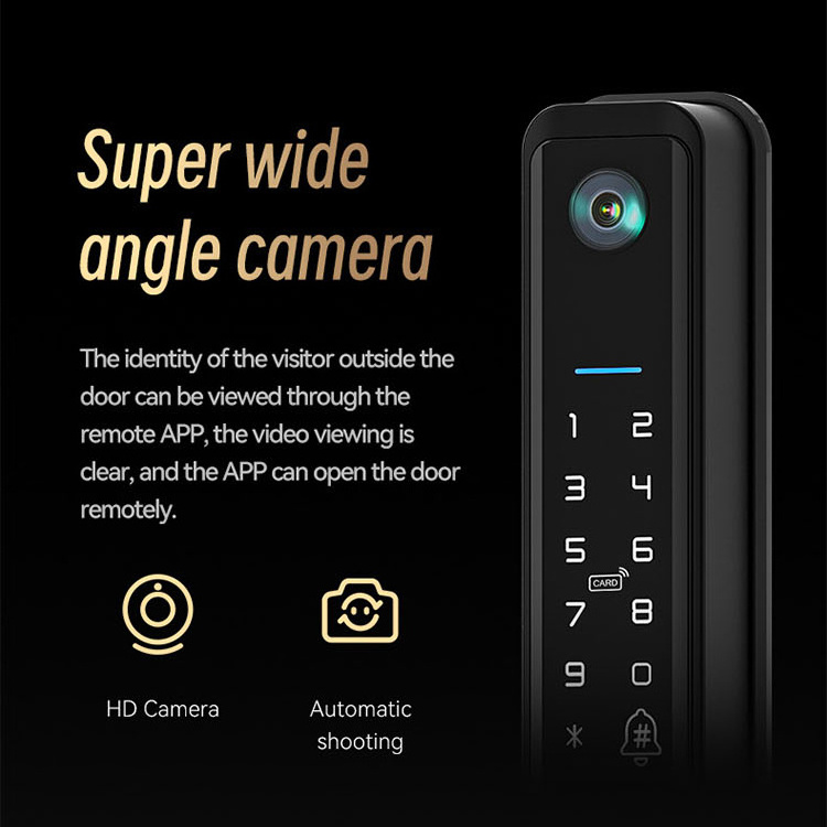 Digital Door Lock Password Fingerprint  Ip66 Waterproof Smart Door Lock With Camera