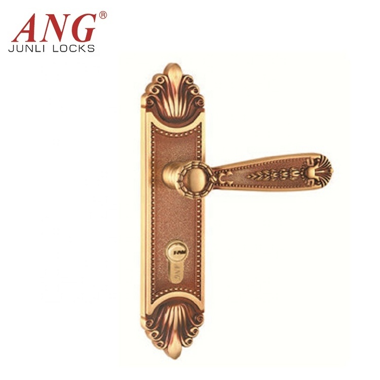 China Manufacturing Security 24K Gold Double Pull Metal Copper Sliding Push Pull Door Lock