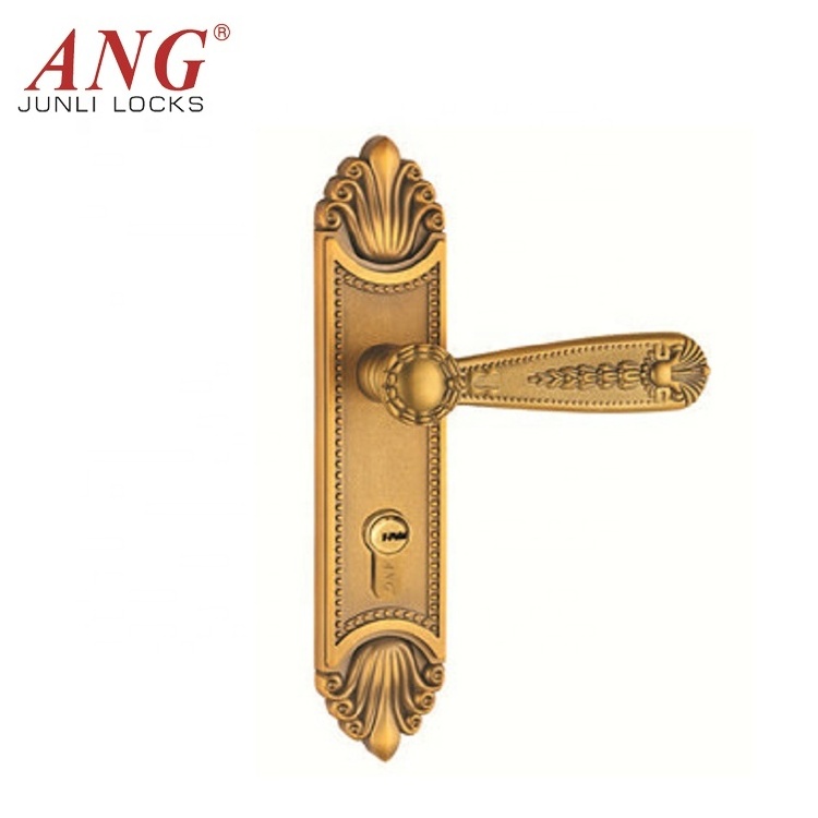 China Manufacturing Security 24K Gold Double Pull Metal Copper Sliding Push Pull Door Lock