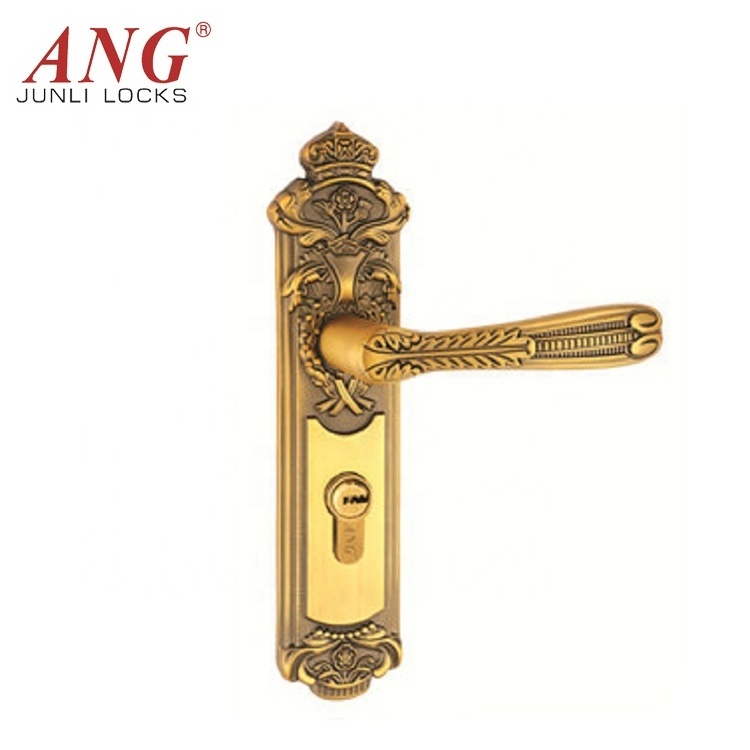 Heavy Duty Room Door Rose Gold Copper Antique Classic Sliding Dual Double Sided Key Door Handle Lock