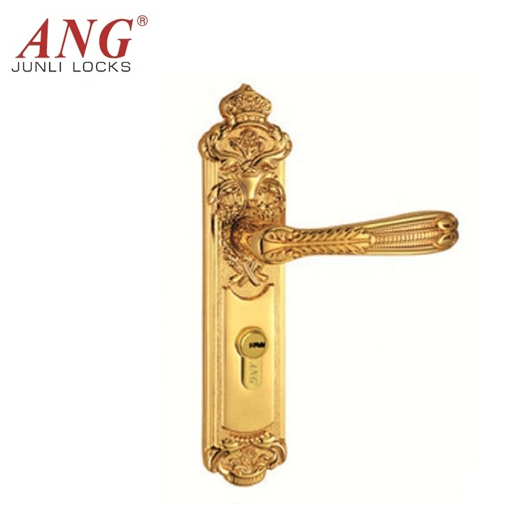 Heavy Duty Room Door Rose Gold Copper Antique Classic Sliding Dual Double Sided Key Door Handle Lock