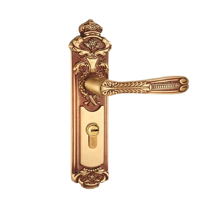 Heavy Duty Room Door Rose Gold Copper Antique Classic Sliding Dual Double Sided Key Door Handle Lock