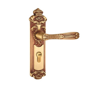 Heavy Duty Room Door Rose Gold Copper Antique Classic Sliding Dual Double Sided Key Door Handle Lock