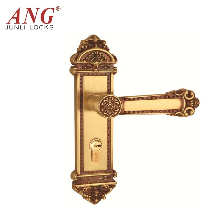 Central Locking System Power American Villa Child Bedroom Balcony  Red Bronze Double Pull Anti-Plug Metal Safety Door Lock