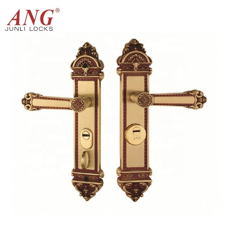 European Luxury Zinc Alloy Indoor Commercial Hotel Home Bedroom Safety Antique Brass Modern Vintage Door Locks