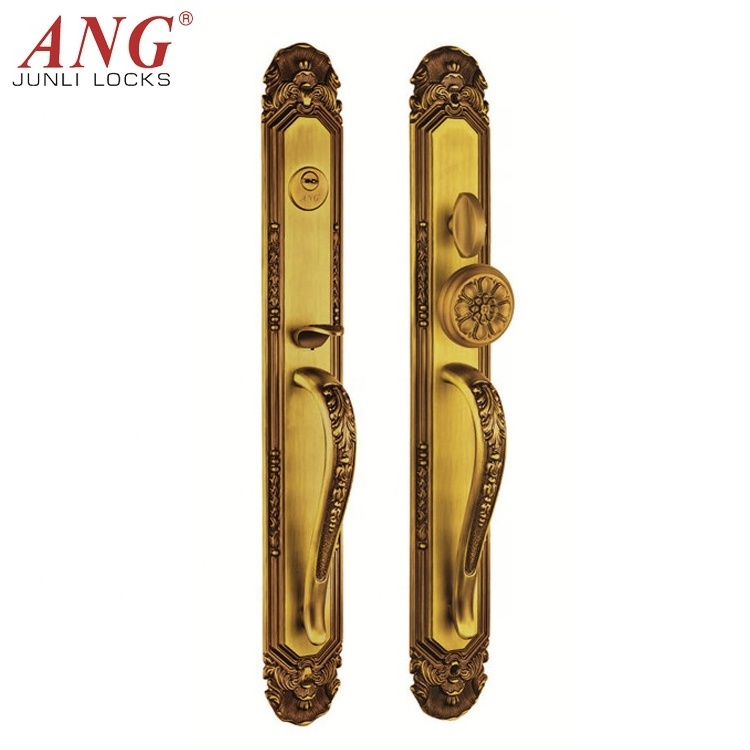 Rotate Safe Durable And Elegant Inside Door Tuya App Gate Chain Polished Brass Door Handle Lock