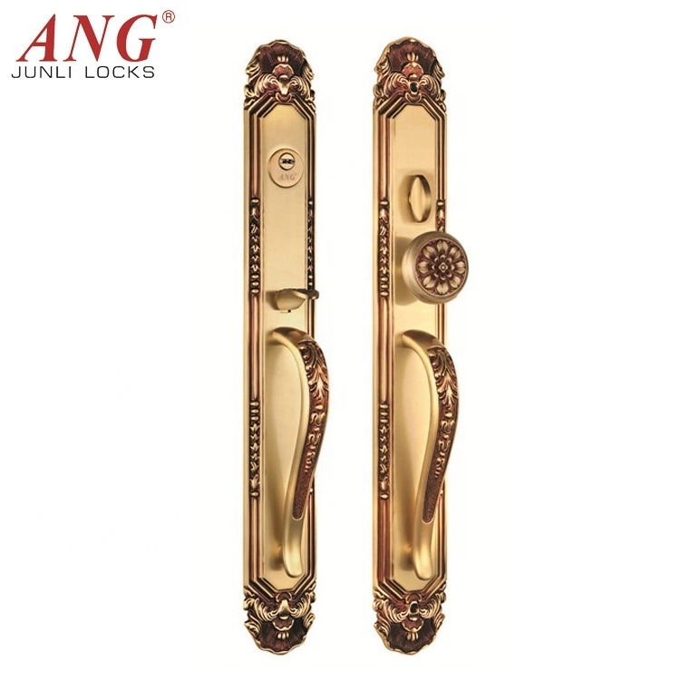 Rotate Safe Durable And Elegant Inside Door Tuya App Gate Chain Polished Brass Door Handle Lock