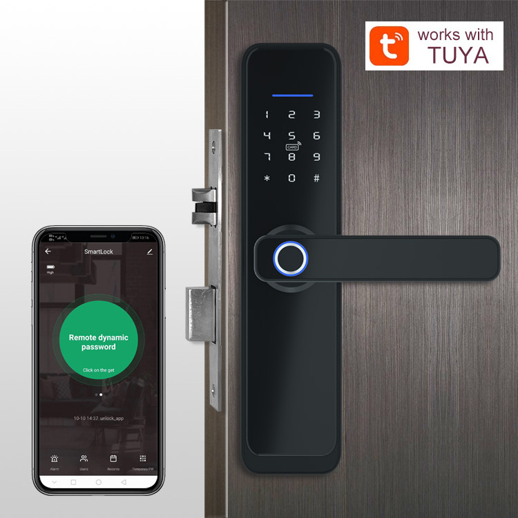 The Modern Style Ultra Thin Overlord Lock Body Tuya App Smart Control Digital Door Lock