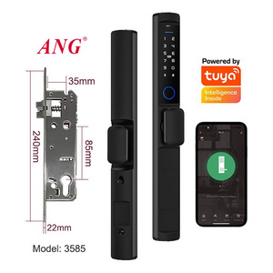 Waterproof Outdoor Electronic Lock Tuya Ttlock Home Apartment Fingerprint Aluminum Smart Sliding Glass Door Lock