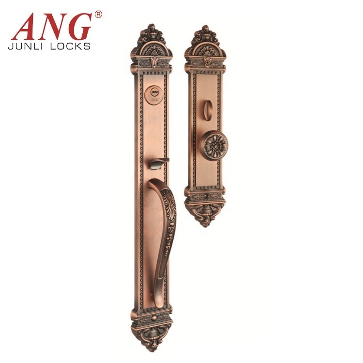 European Style Villa Casement Door Red Bronze Sliding Zinc Alloy Antique  Combination Mechanical Door Lock