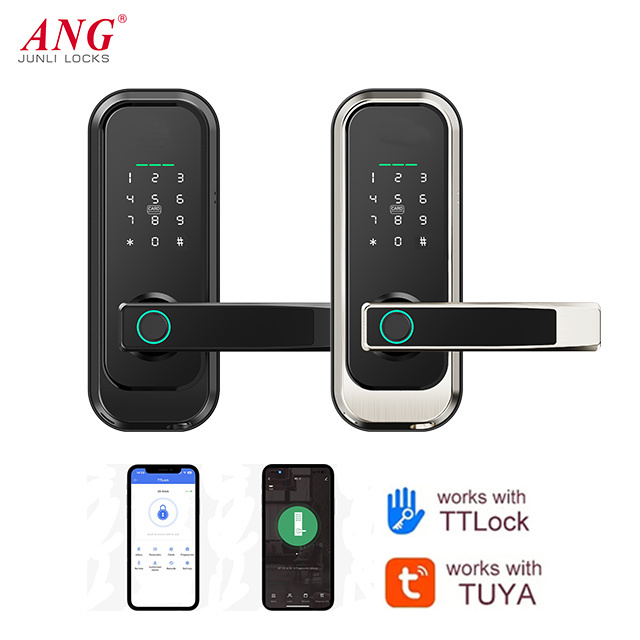 Airbnb Smart Door Lock Single Latch Card Fingerprint Ttlock Tuya Wifi Door Lock With Keypad