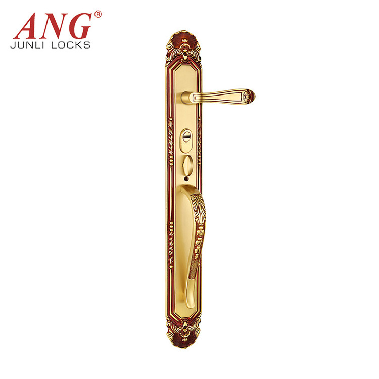 Pure Copper Villa Interior Door Lock Gate Outdoor Double Open Anti Prying Anti Inserting Copper Door Locks Handle Door Lock