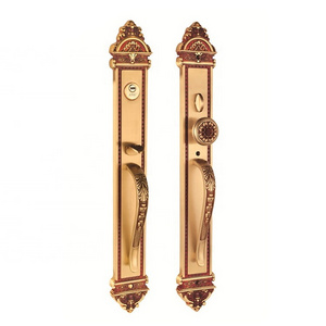 Pop Rose Gold Yellow Bronze Security Copper Material Interior Door Lock Handle For Home Hotel